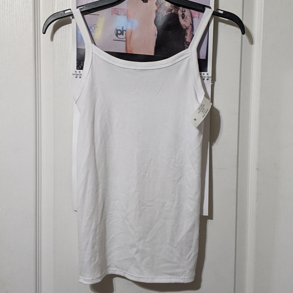 SALE No Boundaries NoBo White Ribbed Tank Top Cami